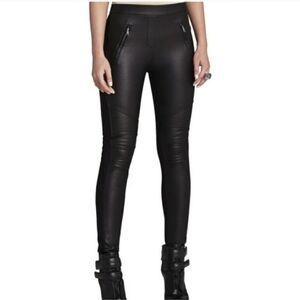BCBGMaxAzria "Khalin" Women's Sz XS Black Leggings with Zipper Detail LIKE NEW